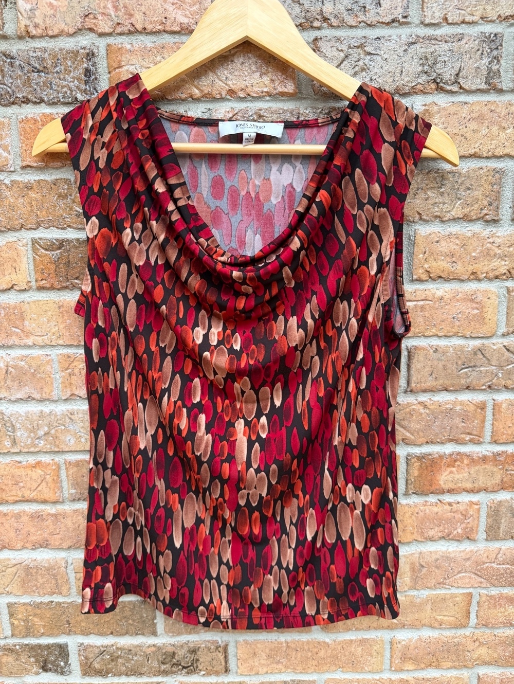 Jones Studio Separates Abstract Cowl Neck Sleeveless Top Size M